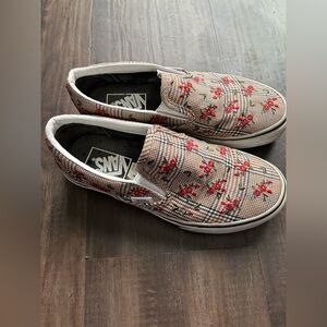 Vans Glen Plaid Floral Embroidered Slip-On